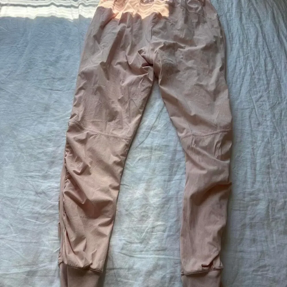 Pink joggers with drawstring waist